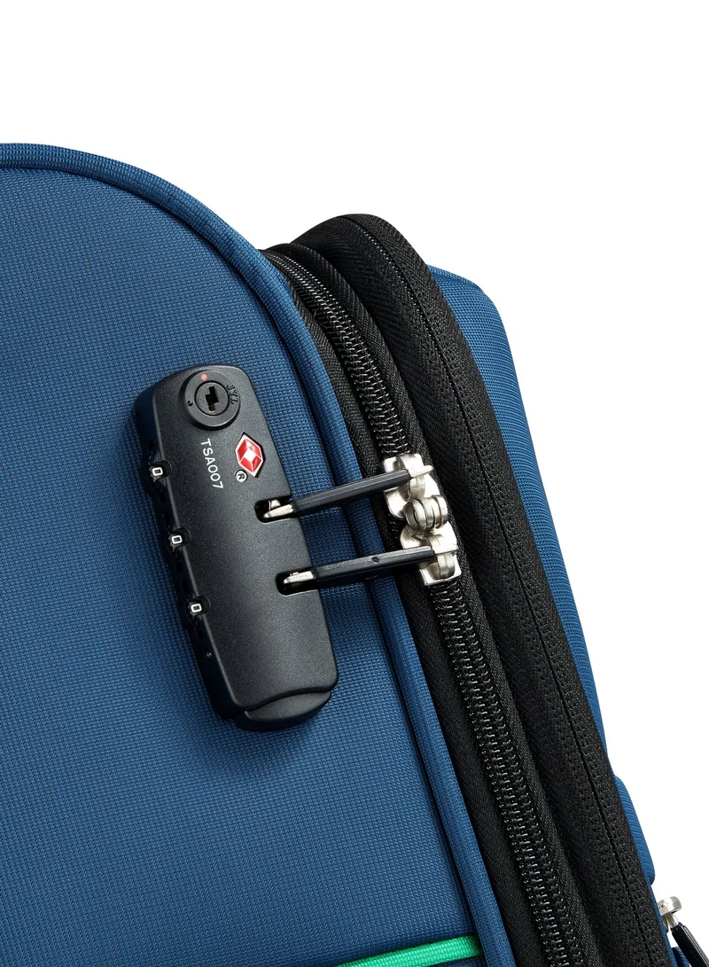 UNITED COLORS OF BENETTON  Color Block 69 Cm 4-Double Wheeled Softside Expandable Check-In Luggage Trolley Case - Navy  | Best Price UAE